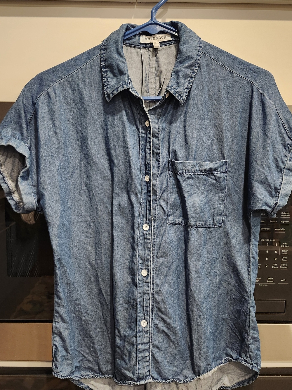Workshop Republic Clothing Women's Light Blue Denim Button-Up Shirt
